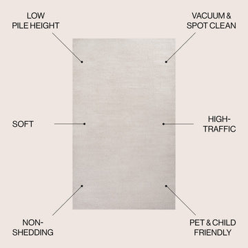 Haze Solid Low-pile Area Rug Ivory